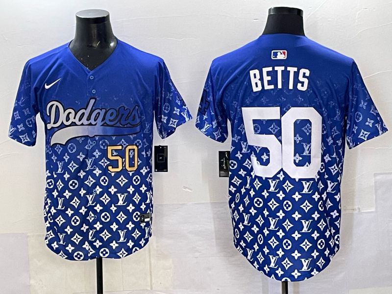 Men Los Angeles Dodgers #50 Betts Blue Nike 2025 MLB jersey 04